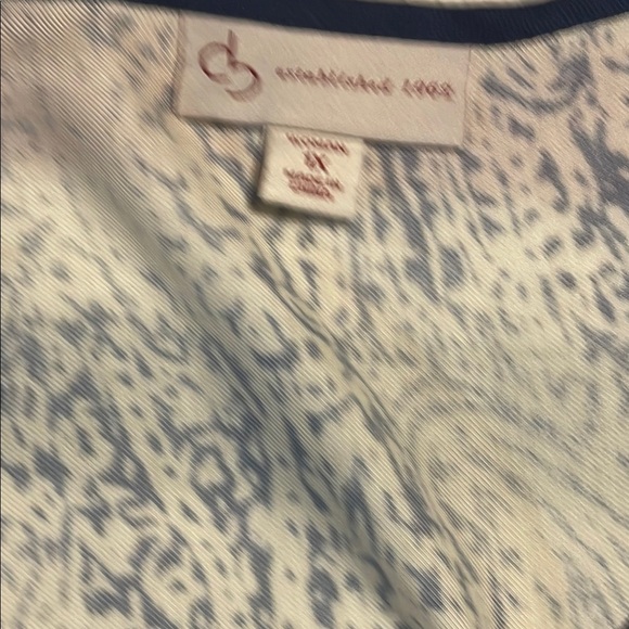 Chic Blue and Cream Women's Blouse - Picture 8 of 8